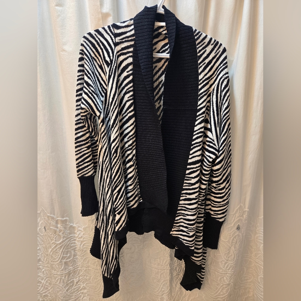 Animal Print Waterfall Cartigan Sweater